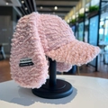 Berretto da baseball rosa in peluche con paraorecchie e morbida pelliccia sintetica - M / Rosa