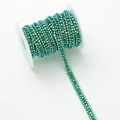 Sparkling iridescent green rhinestone claw chain with silver metal base in roll form - 1 Yard/Pack / Malachite Green