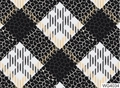 Water transfer nail art sticker WG4034 with black white plaid and stone texture patterns - WG4034