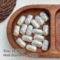 Baroque style rectangular wavy white faux pearl beads for DIY jewelry 16x8mm - Rectangle Plate (16*8mm)