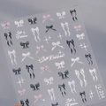 Holographic bow and star nail stickers TL-254 with 3D rhinestone details for nail art - Holographic Bowknot Star Series (TL-254)