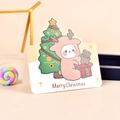 Christmas greeting card featuring a cute cartoon reindeer with a Merry Christmas message - Christmas Elk Gift