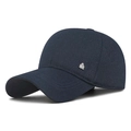 Berretto invernale blu scuro con protezione per le orecchie e piccolo logo metallico - Regolabile / Blu navy