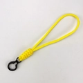 Cordon de poignet en paracorde jaune tressée avec mousqueton en forme de 8 en métal noir - Style Long / Jaune