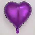 Vibrant purple 18-inch heart-shaped foil balloon with metallic finish for celebrations - Purple