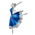 Detail of ballerina brooch with blue gradient enamel and sparkling crystal accents - Blue and White Gradient Enamel Ballerina (BC18Y0856)