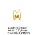 Detailed dimensions of 18K gold plated letter M pendant for custom necklace jewelry - Letter M