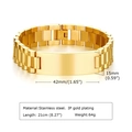 Detail showing 15mm gold-plated stainless steel ID bracelet dimensions and size specs - Gold 15mm*21cm