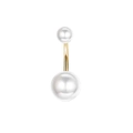 Piercing ombelico dorato con eleganti perle bianche per uno stile classico di gioielleria - Stile 2 Perla