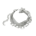 Dettaglio ravvicinato del bracciale a maglia argento con strati di catena rettangolari - CK1009 Bracciale Color Acciaio