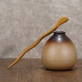 Handcrafted green sandalwood hair pin with natural wood grain in light brown finish - Green Sandalwood Good Time