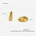 Golden teardrop earrings in 18K gold plated stainless steel with 15.3mm diameter - Gold 6mm