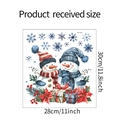 Maßangaben für Weihnachts-Schneemann-Wandaufkleber 28x30cm für die weihnachtliche Dekoration - HY-F217 Schneemann Schneeflocke