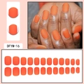 Detailed view of matte orange press-on nails with 22 pieces in various sizes for DIY - Matte Vibrant Orange (DFYM-16)