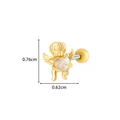 Orecchino a perno angelo cupido dorato con zircone a cuore e indicazioni delle misure - Angelo Cupido (5#) / Giallo Oro