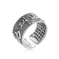 Detail of 999 sterling silver open ring featuring engraved Heart Sutra inside and out - Heart Sutra Scripture