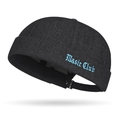 Zwarte katoenen docker cap met blauw Masir Club borduursel en verstelbare metalen gesp - Zwart