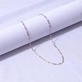 Detail of 18k gold plated stainless steel chain necklace with purple enamel beads - Gold + Purple / 40+5cm
