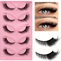 Dramatic cat-eye false eyelashes with a thick black band and flared outer corners in a box - 3DMAO-1