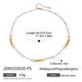 Dettaglio della catena bicolore in oro 18 carati e acciaio inossidabile con misure e maglie - Stile Patchwork Oro e Argento (JDN0103030-PS)