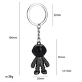 Polished black astronaut metal keychain variant with detailed size specifications - Astronaut Black