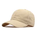 Casquette de baseball en mesh beige, tissu léger à séchage rapide pour hommes - Kaki