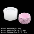 Pink rock textured cylindrical silicone mold and finished plaster pot for DIY projects - 8# B1104 / Clear