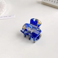 Mini marble blue acetate hair claw clip for girls with anti-slip grip and spring - 3.5cm / Obsidian Blue