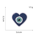 Makroaufnahme des blauen Evil-Eye-Stickflickens in Herzform mit Details zur 5,6 cm Breite - Evil Eye Aufnäher 4#