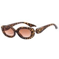 Retro oval sunglasses with tortoise shell frame and brown lenses at a 45-degree angle - Tortoiseshell Frame Brown Lens