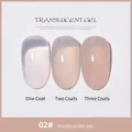 Translucent jelly nail gel polish in nude pink #02 showing 1 to 3 coats effect - 02# Translucent Skin Tone