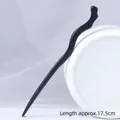 Épingle à cheveux minimaliste en bois noir, 17,5 cm de long, style ébène élégant - Imitation Ébène Branche Céleste