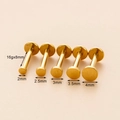 Lot de piercings labret 16G en acier doré avec disques variés de 2 mm à 4 mm - 2mm / Or