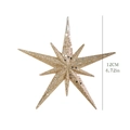 Sparkling gold glitter 12cm eight-pointed star Christmas ornament with silver sequins - Champagne Explosion Star Hanging