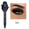 Macro shot of waterproof black shimmer eyeshadow stick with 12# shade eye makeup effect - 12 Shimmer Black