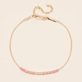 Verstelbare Miyuki kralenarmband in roze en goud met een stevige karabijnsluiting - Roze Goud Mix (MI-B220336O)