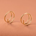 Minimalistischer goldener Doppelt-Spiralnasenring aus poliertem Edelstahl für Damen - 8mm / Gold