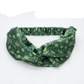 Fascia per capelli verde annodata per San Patrizio con motivi di trifoglio e cappello - Fascia per capelli