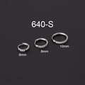 Tre misure di orecchini a cerchio in acciaio argento con zirconi 6mm 8mm 10mm stile moda - 6mm / Argento