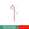 Pink and white 34cm Christmas candy cane prop with spiral glitter finish for holiday decor - 34CM Pink White Candy Cane (Single)