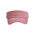 Detail of washed pink cotton fabric and neat stitching on a sun visor cap - Pink