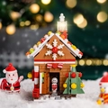 Christmas Gingerbread House building block set with Santa and Snowman figures - Christmas Gingerbread House Blocks