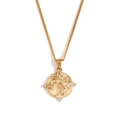 Collana con segno zodiacale Vergine in acciaio inossidabile placcato oro 18K e zirconi - Catena a Maglie Tonda Tarocchi con Zircone / Oro - Stella