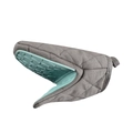 Manopla de horno acolchada gris con silicona antideslizante azul claro y lazo para colgar - 1 Pieza / Cerceta