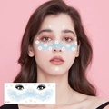 Waterproof face tattoo stickers with daisy and pearl design for party makeup FF-039 - Blue Daisy Pearl Style (FF-039)