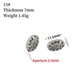 Handmade silver bulldog spacer bead 11.5x7.5mm for DIY jewelry making and bracelet charms - 13# (Halo Face)