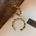 Echt vergoldeter silberner Ohrstecker Goldbraun