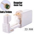 Sterile disposable ear piercing gun with 4mm gold peridot gemstone stud tool - 4mm Gold & Peridot