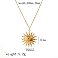 Gold Sun Moon Pattern Pendant Necklace (TN60185)