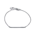 Elegant 925 sterling silver bar bracelet featuring a minimalist thin chain and polished finish - Platinum Plated Bar Minimalist Bracelet 1.7g